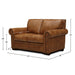 GTR Toulouse Brown Leather Loveseat