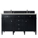 Brittany 60" Double Vanity, Black Onyx w/ 3 CM Lime Delight Silestone Top