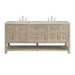 Breckenridge 72" Double Vanity, Serenity Blue, w/ 3 CM Ethereal Noctis Quartz Top