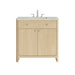 Gracyn 36" Single Vanity, Coastal Driftwood, w/ 3 CM Siberian Silestone Widespread Top