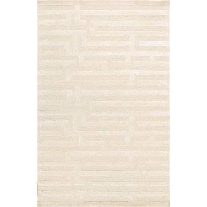 Pasargad Home Edgy Collection Hand-Tufted Bamboo Silk & Wool Area Rug, 5' 0" X 8' 0", Ivory pvny-27 5x8