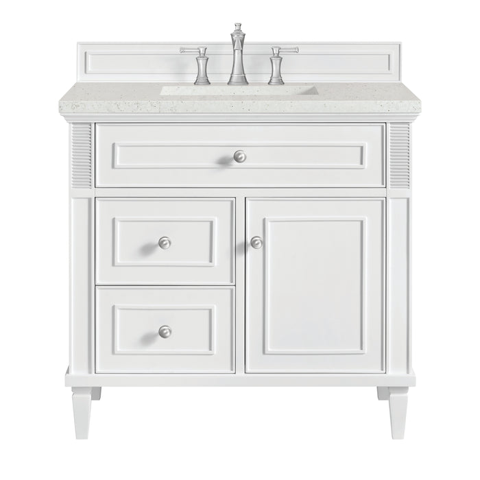 Lorelai 36" Single Vanity, Bright White w/ 3 CM Lime Delight Silestone Top