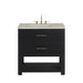 Lucian 36" Single Vanity, Carbon Oak, w/ 3 CM Siberian Silestone Widespread Top