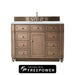 Bristol 48" Single Vanity, Whitewashed Walnut, w/ 3 CM Tajnar Eclos Top