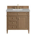 Brittany 36" Single Vanity, Pecan w/ 3 CM Victorian Silver Silestone Top