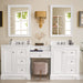 James Martin De Soto 82" Double Vanity Set in Bright White, shown in a bathroom setting