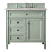 Brittany 36" Single Vanity, Sage Green w/ 3 CM Victorian Silver Silestone Top