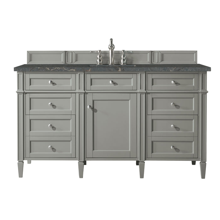 Brittany 60" Single Vanity, Smokey Celadon, w/ 3 CM Siberian Silestone Top w/FreePower Wireless Charger