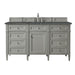 Brittany 60" Single Vanity, Smokey Celadon, w/ 3 CM Siberian Silestone Top w/FreePower Wireless Charger