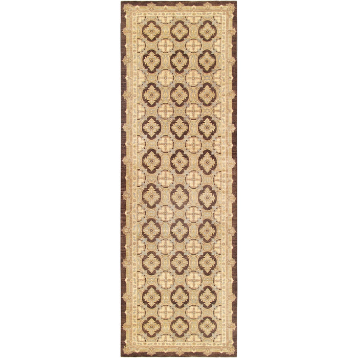 Pasargad Home Denver Hand-Knotted Brown Lamb's Wool Area Rug- 6' 6" X 20' 9" PAN-6024 7x21