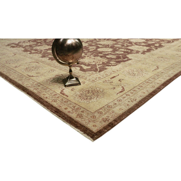 Pasargad Home Denver Hand-Knotted Brown Lamb's Wool Area Rug- 8' 6" X 11' 3" 38965