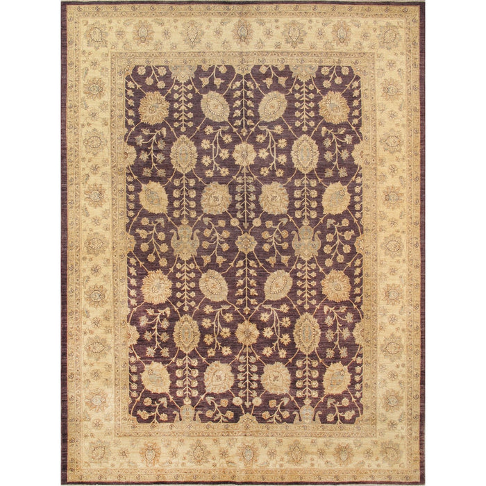 Pasargad Home Denver Hand-Knotted Purple Lamb's Wool Area Rug- 9' 2" X 12' 2" PKB-1209 9x12