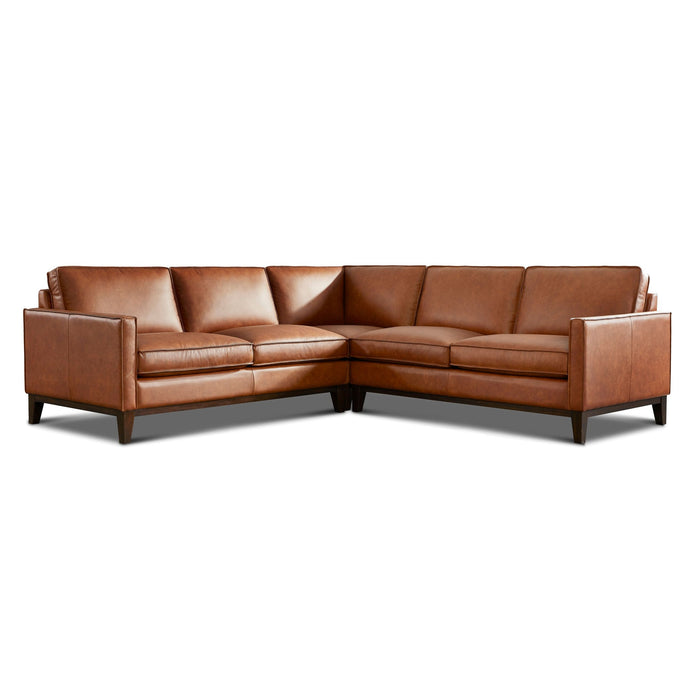 GTR Pimlico Brown Leather Sectional Sofa