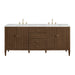 Myrrin 72" Double Vanity, Carbon Oak w/ 3 CM Eternal Jasmine Pearl Silestone Top w/FreePower Wireless Charger