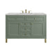 Chicago 48" Single Vanity, Smokey Celadon, w/ 3 CM Carrara Marble Top