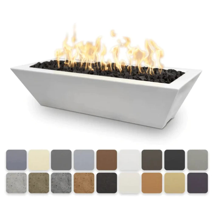The Outdoor Plus 72" x 20" Linear Maya GFRC Fire Bowl Match Lit with Flame Sense | Natural Gas