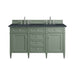 Brittany 60" Double Vanity, Saddle Brown w/ 3 CM Parisien Bleu Silestone Top w/FreePower Wireless Charger