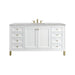 Chicago 60" Single Vanity, Glossy White, w/ 3 CM Victorian Silver Silestone® Top