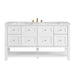 Breckenridge 60" Single Vanity, Bright White, w/ 3 CM Carrara Marble Top
