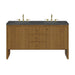 Hudson 60" Double Vanity, Honey Oak w/ 3 CM Parisien Bleu Silestone Top