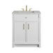 Bellshire 30" Single Vanity, Bright White w/ 3 CM Eternal Jasmine Pearl Silestone Top