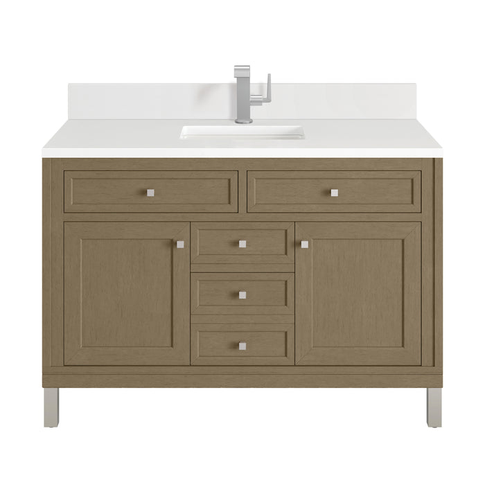 Chicago 48" Single Vanity, Smokey Celadon, w/ 3 CM Eternal Jasmine Pearl Silestone® Top
