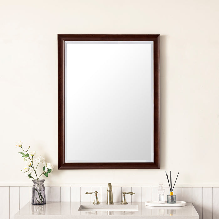 James Martin Glenbrooke 30" Mirror in Burnished Mahogany, shown in a bathroom setting