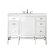 Addison 48" Single Vanity, Glossy White w/ 3 CM Eternal Jasmine Pearl Silestone Top