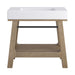 Auburn 36" Single Sink Console, Weathered Timber w/ Glossy White Mineral Composite Stone Top