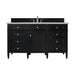Brittany 60" Single Vanity, Black Onyx, w/ 3 CM Siberian Silestone Top