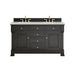 Brookfield 60" Double Vanity, Black Onyx w/ 3 CM Lime Delight Silestone Top