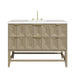 Emmeline 48" Single Vanity, Pebble Oak w/ 3 CM White Zeus Silestone Top