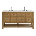 Breckenridge 60" Double Vanity, Light Natural Oak, w/ 3 CM Ethereal Noctis Quartz Top