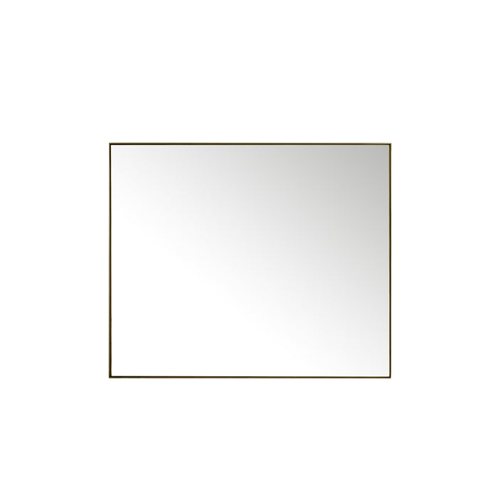 Rohe 48" Rectangular Mirror, Champagne Brass
