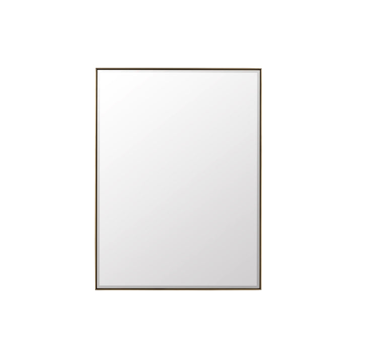 Rohe 30" Rectangular Mirror, Champagne Brass