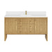 Hudson 60" Single Vanity, Honey Oak w/ 3 CM Ethereal Noctis Silestone Top w/FreePower Wireless Charger