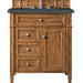 Brittany 30" Single Vanity, Saddle Brown, w/ 3 CM Charcoal Soapstone Silestone Top