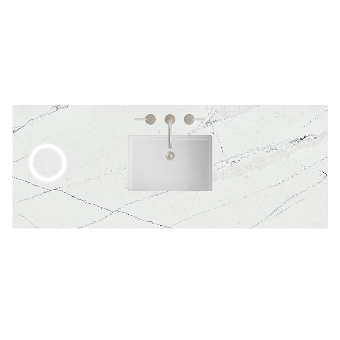 60" Single Top, 3 CM Ethereal Noctis Silestone w/ Sink & FreePower Wireless Charger