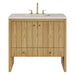 Hudson 36" Single Vanity, Light Natural Oak, w/ 3 CM Siberian Silestone Top