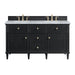 Lorelai 60" Double Vanity, Black Onyx w/ 3 CM Carrara White Marble Top