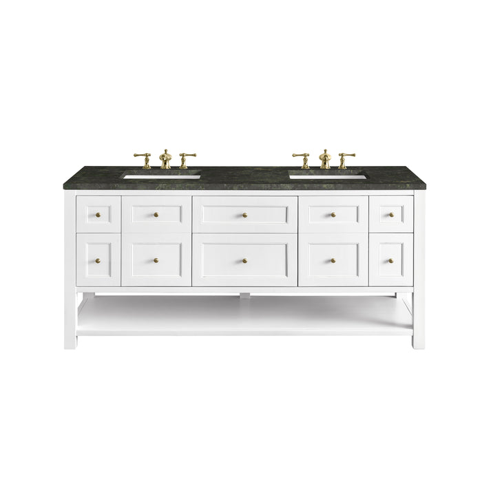 Breckenridge 72" Double Vanity, Bright White, w/ 3 CM Phantome Eclos Top