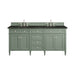 Brittany 72" Double Vanity, Saddle Brown, w/ 3 CM Tajnar Eclos Top w/FreePower Wireless Charger