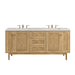Laurent 72" Double Vanity, Honey Oak w/ 3 CM Siberian Silestone Top w/FreePower Wireless Charger