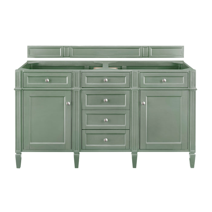 Brittany 60" Double Vanity, Burnished Mahogany w/ 3 CM Victorian Silver Silestone Top w/FreePower Wireless Charger