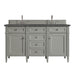 Brittany 60" Double Vanity, Smokey Celadon, w/ 3 CM Tajnar Eclos Top w/FreePower Wireless Charger