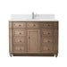 Bristol 48" Single Vanity, Saddle Brown w/ 3 CM Victorian Silver Silestone Top