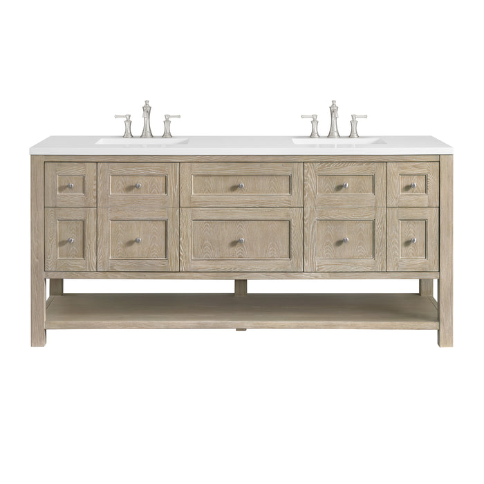 Breckenridge 72" Double Vanity, Serenity Blue w/ 3 CM Parisien Bleu Top