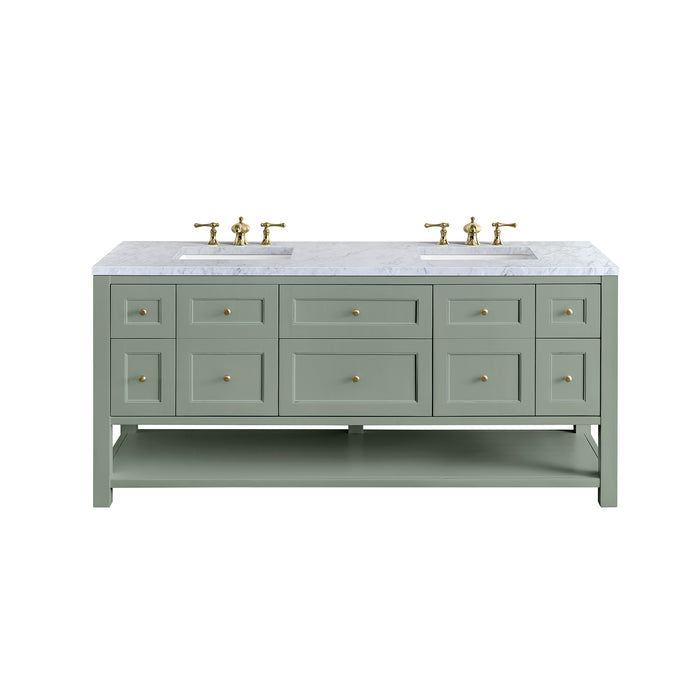 Breckenridge 72" Double Vanity, Light Natural Oak, w/ 3 CM Tajnar Eclos Top