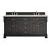 Brookfield 72" Double Vanity, Black Onyx w/ 3 CM Eternal Jasmine Pearl Silestone Top w/ FreePower Wireless Charger