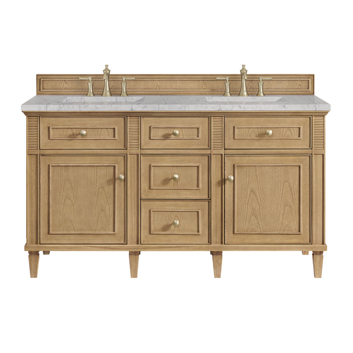 Lorelai 60" Double Vanity, Bright White, w/ 3 CM Tajnar Eclos Top